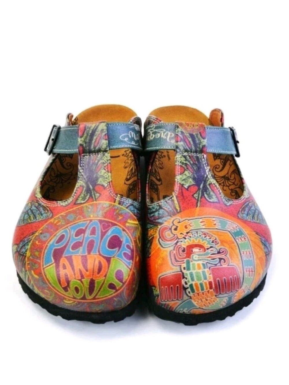 Calceo Clogs NWOT Women's Size 39/US 8.5 Peace Love Dragon Butterfly CAL1505